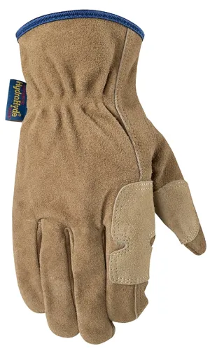 Wells Lamont HydraHyde 1019L Fencer Gloves, Men's, L, Keystone, Reinforced Thumb, Cowhide Suede Leather, Brown/Tan :PR: QUANTITY: 1