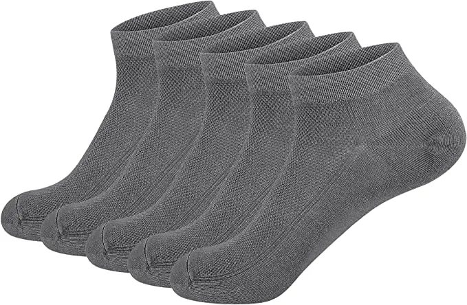 Women Mesh Ankle Socks Bamboo Summer Cool Socks Soft Ultra Thin Low Cut Sock 5 Pairs, 4-8/9-11