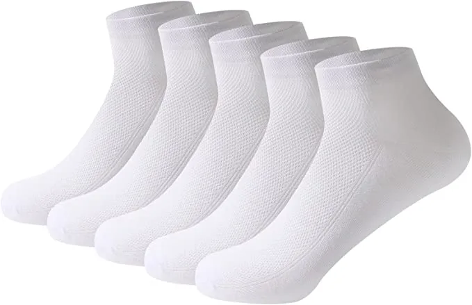 Women Mesh Ankle Socks Bamboo Summer Cool Socks Soft Ultra Thin Low Cut Sock 5 Pairs, 4-8/9-11