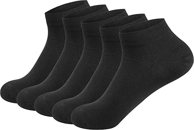 Women Mesh Ankle Socks Bamboo Summer Cool Socks Soft Ultra Thin Low Cut Sock 5 Pairs, 4-8/9-11