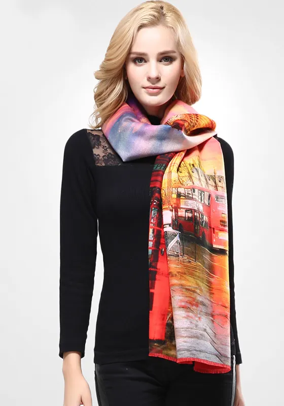 Wool Print Warm Scarf